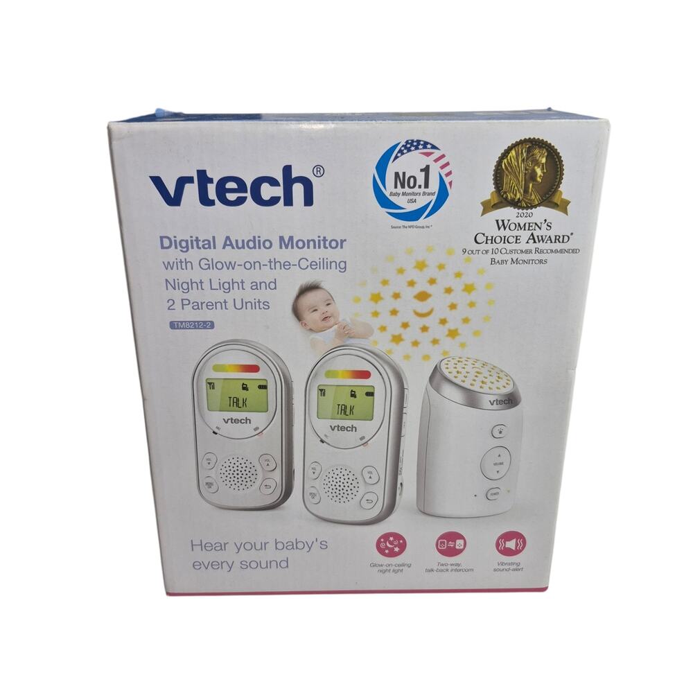 NIB VTech Digital Audio Monitor w/Glowing Night Light Projector & 2 Parent Units